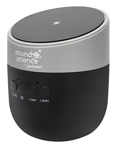 Manhattan Sound Science - Altoparlante Bluetooth Con Pad Di Ricarica A Induzione, Colore: Nero