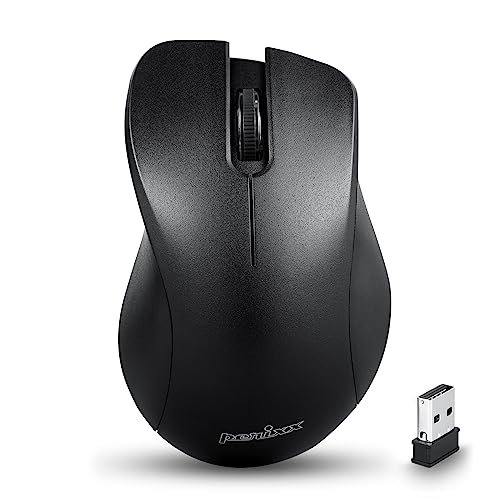 Perixx Perimice-621B - Mouse Wireless Con Sistema Di Clic Silenzioso Con Design Ergo, Compatibile Con Pc Desktop E Portatile, Wireless 2,4 Ghz, Colore