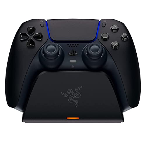 Razer Quick Charging Stand Per Playstation 5, Midnight Black,, Base Di Ricarica Rapida Per Controller Wireless Ps5 Dualsense, Ricarica Rapida, Design