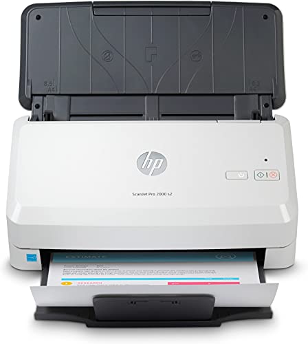 Hp Scanjet Pro 2000 S2 6Fw06A, Scansione Fronte E Retro In Un Solo Passaggio, 35 Ppm E 70 Ipm, Professionale Per Documenti E Immagini, Compatto, Picco