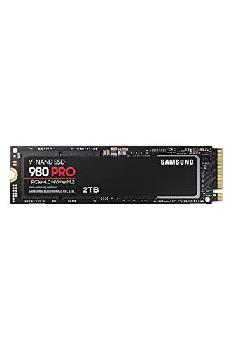 Samsung 980 Pro M.2 Nvme Ssd (Mz-V8P2T0Bw), 2 Tb, Pcie 4.0, 7,000 Mb/S Read, 5,000 Mb/S Write, Internal Solid State Drive