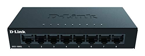D-Link Dgs-108Gl Switch Unmanaged Gigabit A 8 Porte, Senza Ventole, Struttura In Metallo, Posizionamento Su Desktop, Plug-And-Play, Eee 802.3Az