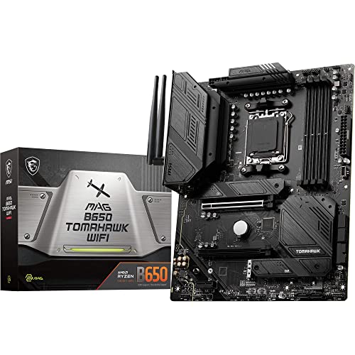 Msi Mpg B650 Tomahawk Wifi Scheda Madre, Atx - Supporta Processori Amd Ryzen Serie 7000, Am5-12 Duet Rail 80A Vrm, Ddr5 Memory Boost 6400+Mhz/Oc, 2 X