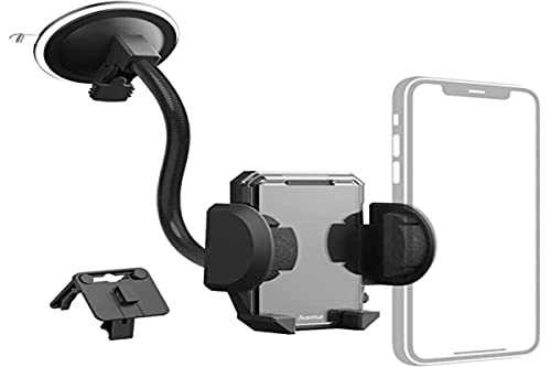 Hama - Supporto Auto Per Smartphone “Multi” 2 In 1 Per Bocchette Aerazione/Parabrezza, Ruotabile