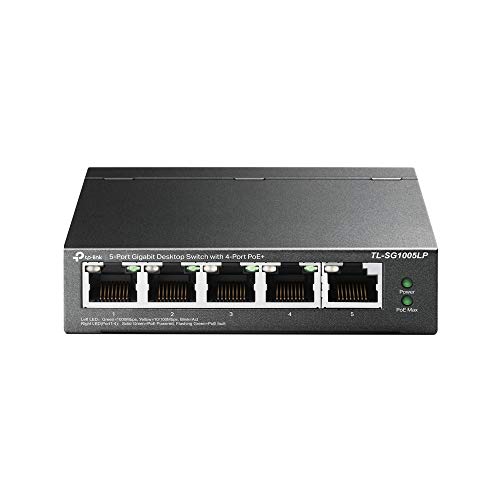 Tp-Link Tl-Sg1005Lp Switch Gigabit Ethernet 5 Porte Con 4 Porte Poe Fino A 40 W, 5 Porte Gigabit, Poe+, 802.3Af/At, Ideale Per La Casa E Il Ufficio, S