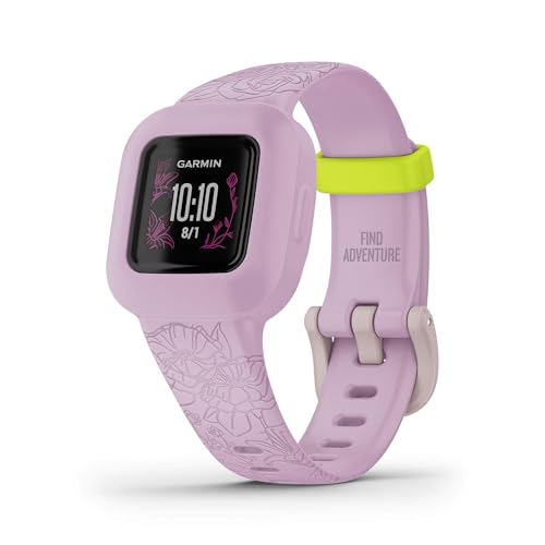 Garmin Vivofit Jr.3 (Floral Pink), Orologio E Activity Tracker Per Bambini, Display A Colori, Passi, Sonno, Cinturino In Silicone, App Interattiva, Au