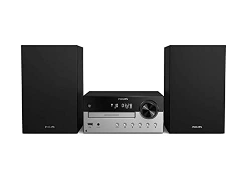 Philips Audio, Tam4205/12, M4205/12 Mini Impianto Stereo Hi-Fi Compatto (Bluetooth, Radio Fm, Cd-Mp3, Ingresso Audio, Porta Usb Per Ricarica, 60 W, Al