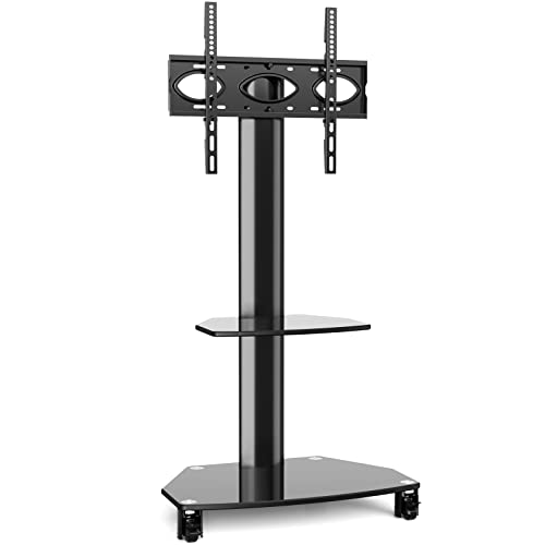 Rfiver Carrello Porta Tv Con Ruote Per Tv Lcd Led Oled Plasma Piatto Curvo 27-65 Pollici, Supporto Tv Da Pavimento Mobile Sopportare 50Kgs / Ruota Di