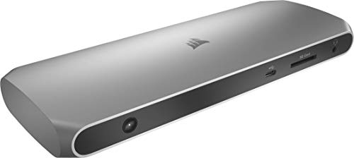 Corsair Tbt100 Thunderbolt 3 Dock, 2 Porte Usb-C 3.1, 2 Porte Usb-A 3.1, 2 Porte Hdmi, Jack Audio In/Out Da 3.5 Mm, Porta Gigabit Ethernet, Lettore Di