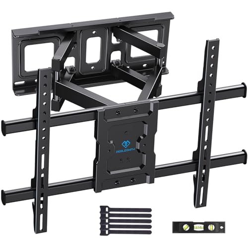 Perlesmith Supporto Tv Parete Da 37-85 Pollici, Staffa Tv Girevole Inclinabile Ed Estendibile, Braccio Tv Ultra Resistente 60Kg, Staffa Tv 55 65 Polli