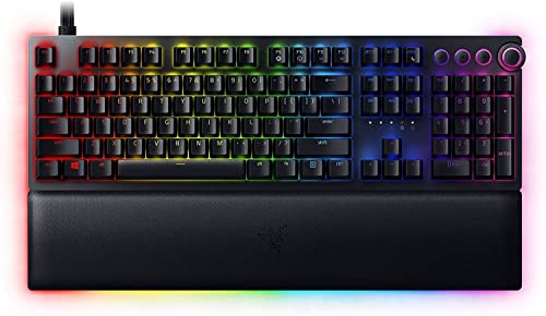 Razer Huntsman V2, Interruttore Viola,, Tastiera Da Gioco Ottica Con Bassa Latenza , Interruttori Ottici A Scatto, Copri Tasti Doubleshot Pbt, Poggiap