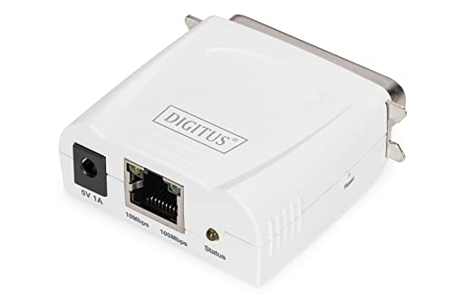 Digitus Dn13001 Print Server Di Rete Con Una Porta Rj45 10/100 Mbps Per Stampanti Centronics Parallele 36 Poli