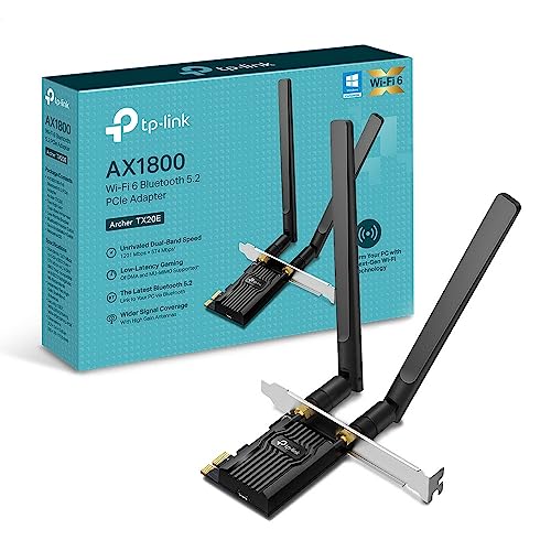 Tp-Link Archer Tx20E Pcie Adattatore Ax1800Mbps Wifi 6, Scheda Bluetooth 5.2, Wpa3, Mu-Mimo, Ofdma, Scheda Wifi Pc Fisso, Supporta Windows 10, 11