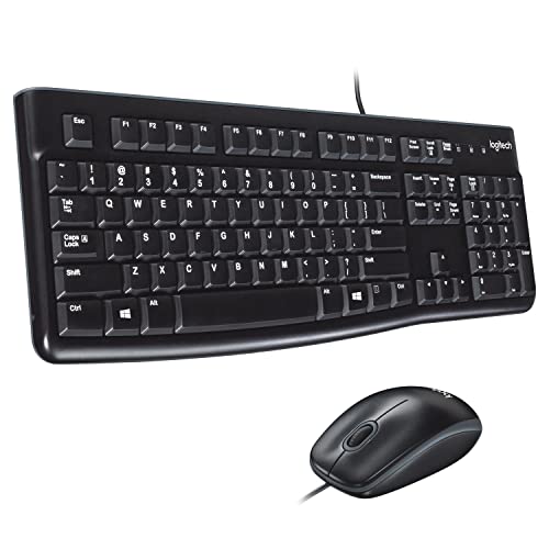 Logitech Mk120 Combo Tastiera E Mouse Con Filo Per Windows, Layout Internazionale Qwerty - Nero