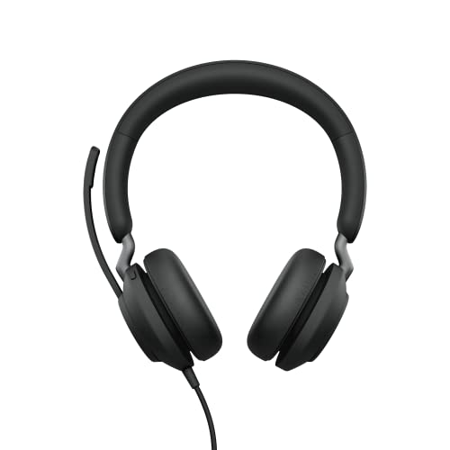 Jabra Evolve2 40 Pc Headset – Noise Cancelling Uc Certified Stereo Headphones With 3-Microphone Call Technology – Usb-C Cable – Black