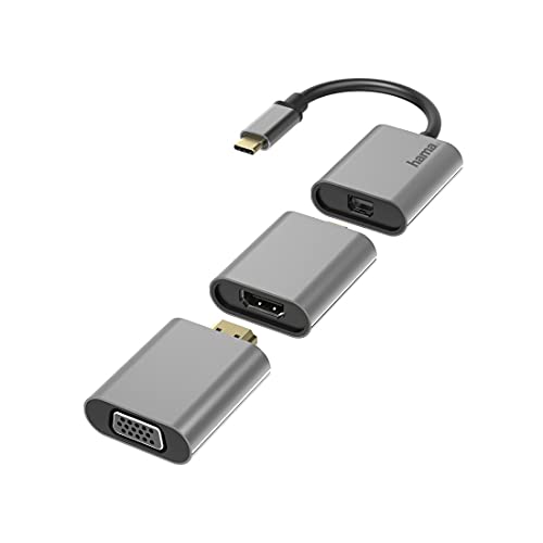 Hama 200306 Video-Adapter-Set 6In1 Usb-C, Mini-Displayport, Hdmi C, Vga, Alu