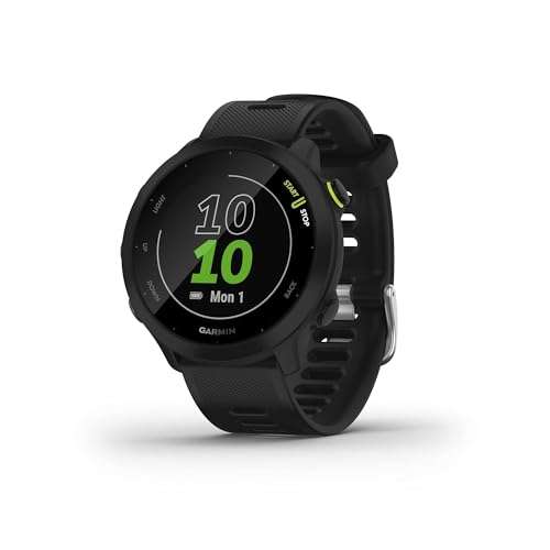 Garmin Forerunner 55 - Smartwatch Running Con Gps, Cardio, Piani Di Allenamento Inclusi, Vo2Max, Allenamenti Personalizzati, Garmin Connect Iq, Nero,