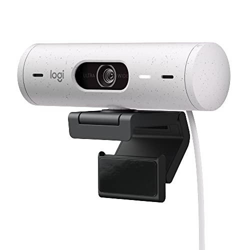 Logitech Brio 500 Webcam Full Hd Correzione Luce, Show Mode, Microfono Riduzione Del Rumore, Copertura Privacy, Streaming, Funziona Con Microsoft Team