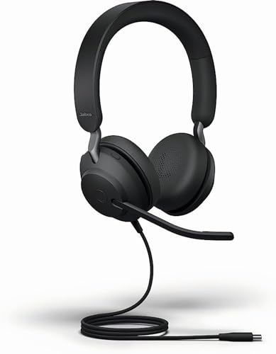 Jabra Evolve2 40 Se Cuffie Stereo Cablate Con Cancellazione Del Rumore, Tecnologia Di Chiamata A 3 Microfoni E Cavo Usb-A - Certificate Per Ms Teams,