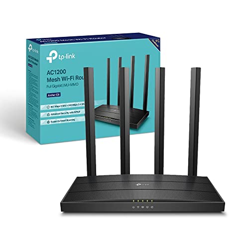 Tp-Link Archer C6 Gigabit Router Wi-Fi, Dual Band Ac1200Mbps Wireless, 5 Porte Gigabit, Mu-Mimo, Parental Control, Tecnologia Beamforming, Configura