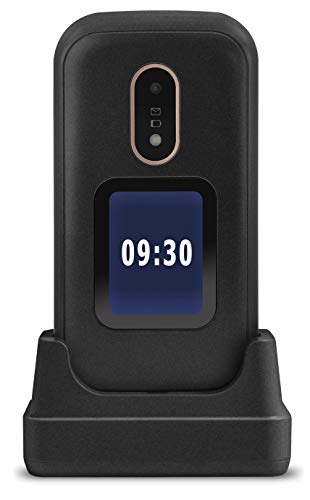 Doro 6060 2G Telefono Cellulare Anziani Dual Sim - Conchiglia - Sportellino - Mini Telefono - Telefonino Per Anziani - Tasti Grandi - Schermo Esterno