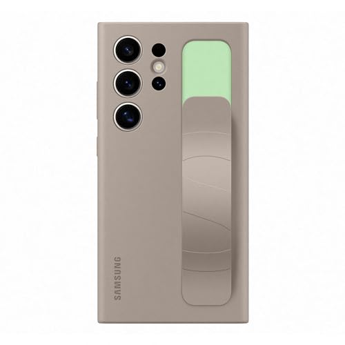 Samsung Standing Grip Case Cover Con Cinturino E Funzione Cavalletto Per Galaxy S24 Ultra, Taupe
