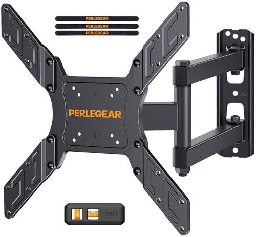 Perlegear Supporto Da Parete Per Tv Da 26 A 60 Pollici, Staffa Tv Con Braccio Girevole Ed Estendibile, Max Vesa 400X400, Supporto Ultra Resistente 45