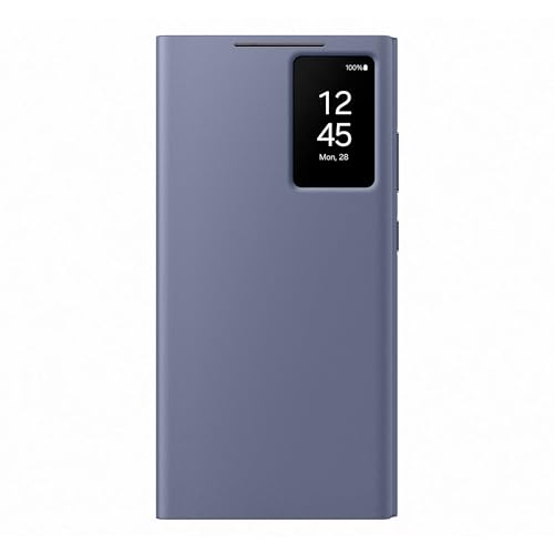 Samsung Smart View Wallet Case Custodia A Portafoglio Con Finestra Di Visione Notifiche Per Galaxy S24 Ultra, Violet