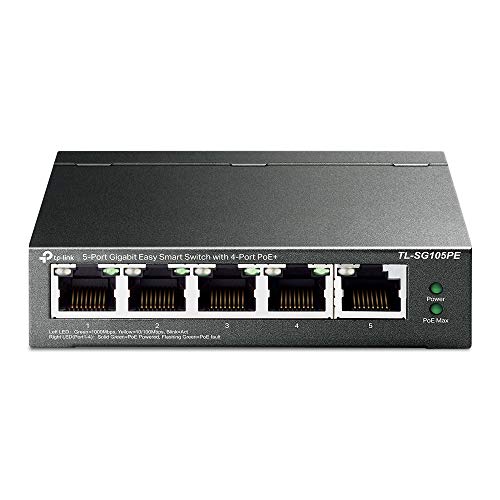 Tp-Link Managed Poe Network Switch 5-Port Gigabit, 4 Poe+ Ports Up To 30 W For Each Poe Port And 65 W For All Poe Ports, Support Network Monitoring, T