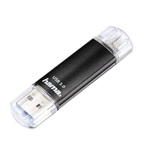 Hama Pendrive Da 64Gb, Usb 3.0, Micro Usb, Laeta Twin, Velocità 45 Mbs, Nero