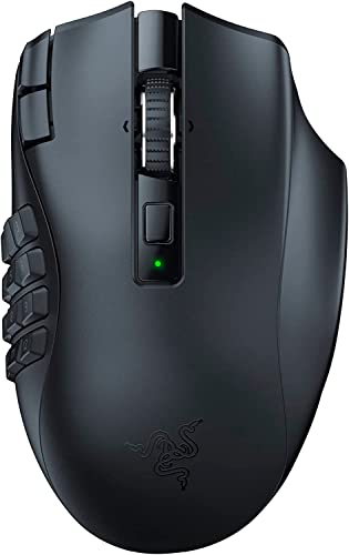 Razer Naga V2 Hyperspeed - Mouse Da Gioco Mmo Wireless Ergonomico (19 Pulsanti Programmabili, Hyperspeed 2,4 Ghz, Fino A 250 Ore Di Durata Della Batte