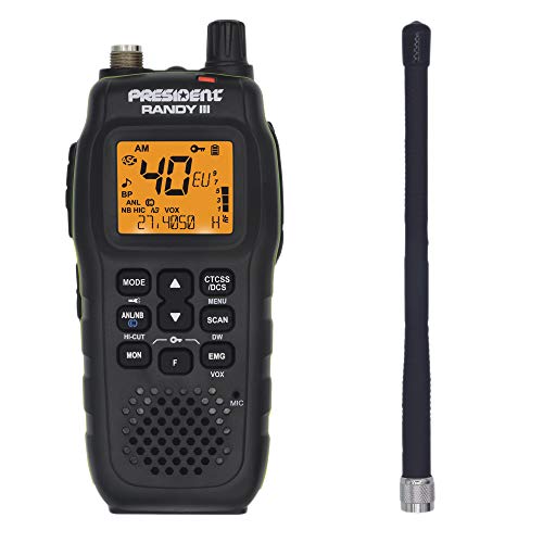 Président Randy-Iii Portatile Am/Fm Walkie Cb 27 Batteria Litio 1800 Mah