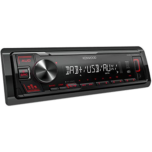 Kenwood Autoradio Kmm-Dab307 Con Dab+, Ingresso Usb/Aux Frontale, Con Frontalino Estraibile, Allineamento Temporale Degli Altoparlanti, Compatibilità