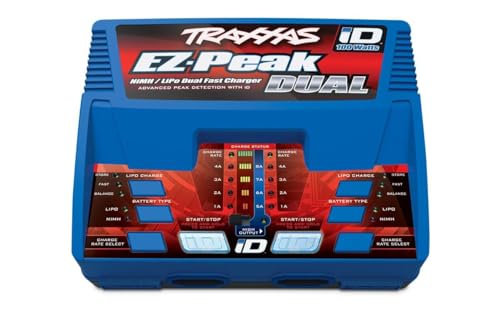 Traxxas Ez-Peak Plus Dual - Caricatore Per Modellini 8A Lipo, Nimh Minus-Delta-U, Con Funzione Di Spegnimento Della Batteria