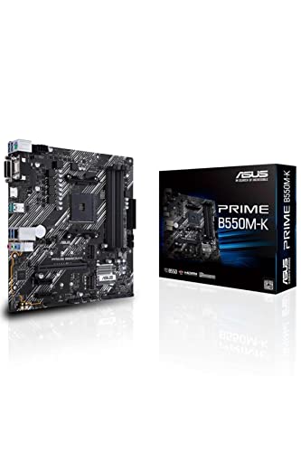Asus Prime B550M-K, Scheda Madre Micro Atx Amd B550 (Ryzen Am4), Dual M.2, Pcie 4.0, 1 Gb Lan, Hdmi/D-Sub/Dvi, Sata 6 Gbps, Usb 3.2 Gen 2 Type-A