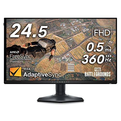 Alienware Aw2523Hf 24.5" Full Hd (1920X1080) Monitor Gaming, 360Hz, Fast Ips, 0.5Ms, Amd Freesync Premium, Vesa Adaptivesync, 99% Srgb, Hdr 10, Displa