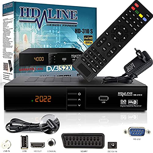 Hd-Line Ricevitore Satellitare Hdmi, Dvb S2, Per Hd, Digitale Tv Dvb-S, Con Pvr Nero