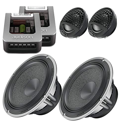 Audison Av K6 - Sistema Audio Per Auto A Due Vie Da 165Mm 250W Peak Power (2 Woofer + 2 Tweeter + 2 Xover)