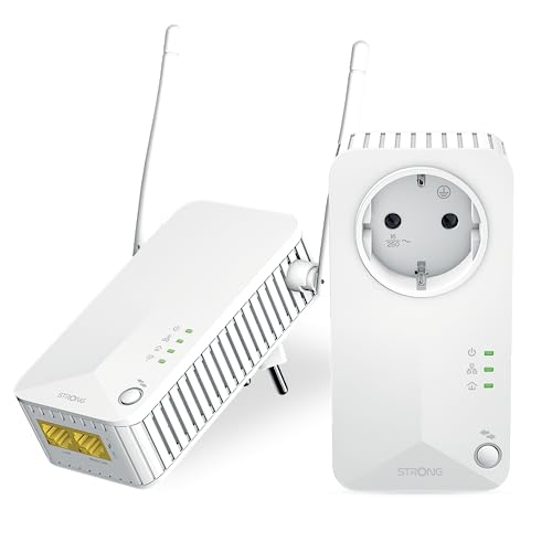 Strong Powerlwf600Duoeuv2 Kit 2 Pezzi Wifi. Estendi La Tua Rete Utilizzando Il Circuito Elettrico Con Una Copertura Di 300 Mq. Hotspot Fino A 600 Mbit