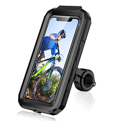 Luroon Porta Cellulare Moto, Universale Porta Cellulare Da Bicicletta Impermeabile Con Rotazione A 360°, Porta Cellulare Bici Toccare Id Viso Id Compa