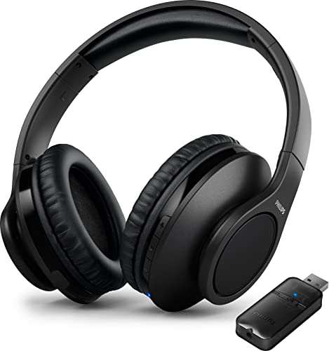 Philips Cuffie Per Tv Tah6206Bk/00, Cuffie Wireless Per Adulti Over Ear, Cancellazione Passiva Del Rumore, Connessione Bluetooth, 18 Ore Di Riproduzio