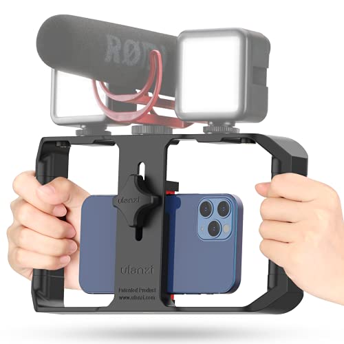 Ulanzi U-Rig Pro Smartphone Video Rig, Stabilizzatori Video E Supporti Per Smartphone Con 3 Cold Mount, Stabilizzatore Telefono Per Iphone 12/11/Xr/Ga