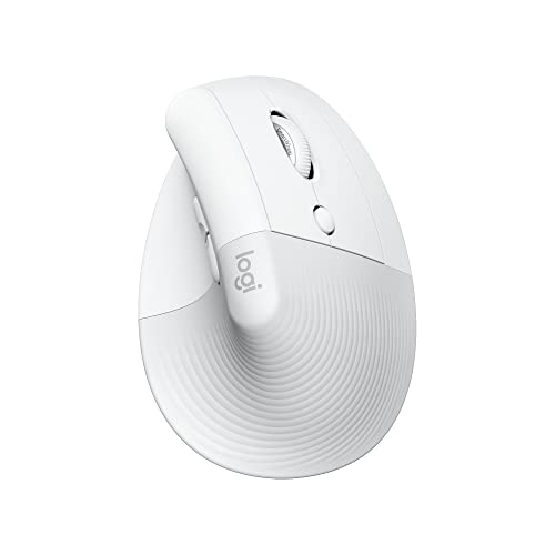 Logitech Lift For Mac, Mouse Ergonomico Wireless, Bluetooth, Clic Silenzioso, Smartwheel Silenziosa, 4 Pulsanti Personalizzabili, Per Macos/Ipados/Mac