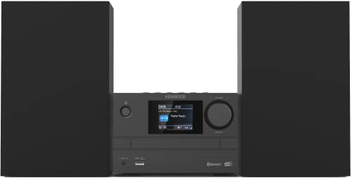 Kenwood, Sistema Micro Hifi Stereo M-525Dab, Con Ricevitore Radio Dab+, Fm, Lettore Cd E Presa Usb, Bluetooth Per Audio-Streaming V5.0 (A2Dp), Display