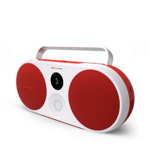 Polaroid 9091 P3 Music Player (Rosso) - Altoparlante Bluetooth Senza Fili Retro-Futuristico Boombox Ricaricabile Con Doppio Accoppiamento Stereo