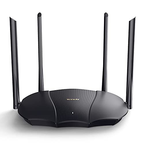 Tenda Wifi 6 Ax3000 Smart Wifi Router, Dual Band Gigabit Wireless Internet Router, 3 Porte Gigabit Lan, Ofdma+Mu-Mimo, Parental Control+Telecomando, E