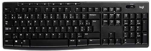 Logitech K270 Tastiera Wireless Per Windows, Layout Olandese-Belga Azerty - Nero