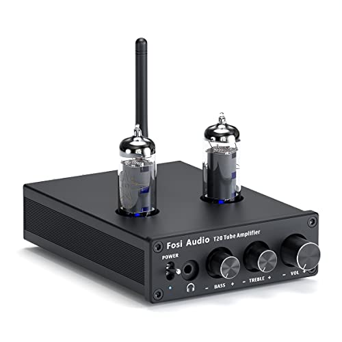 Fosi Audio T20 Bluetooth Valvole Amplificatore Mini Finale Di Potenza A 2 Canali In Classe D Amp Per Cuffie Compatto Con Tubi A Vuoto 6A2 Per Altoparl