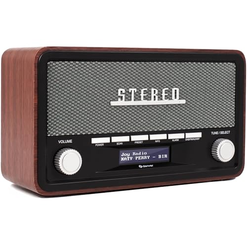 Denver Dab-18 - Radio Analogica E Digitale, Dab+, Fm. Bluetooth. Altoparlanti Da 4 W. Schermo Lcd. Nero, Legno
