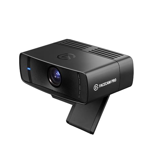 Elgato Facecam Pro, Webcam 4K60 Ultra Hd Per Streaming Live, Gaming, Videochiamate, Sensore Sony, Correzione Avanzata Della Luce, Controllo Stile Dslr
